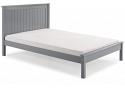 5ft King Size Torre Grey painted wood bed frame, low foot end 3
